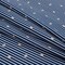 1 Yard Yellow, White and Blue Hearts and Stripes Stretch Cotton Poplin Fabric